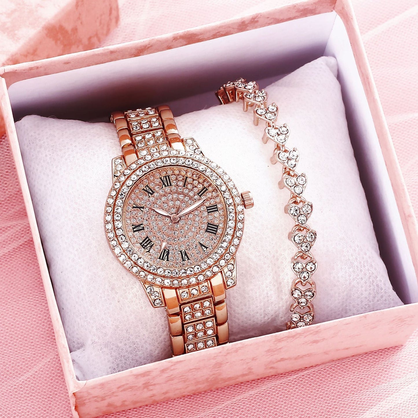 Elegant Rhinestone Women's Watch Set