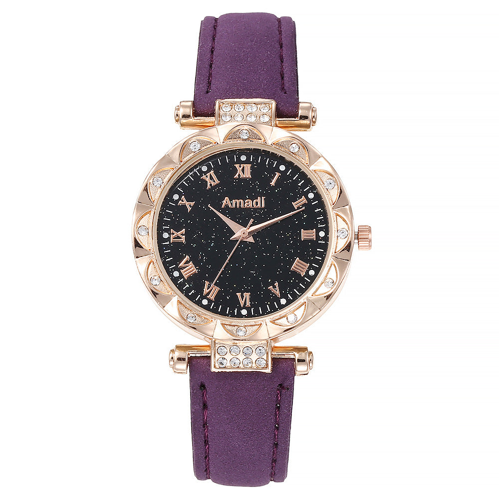 Elegant Starry Sky Women's Watch Set